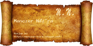 Menczer Nóra névjegykártya